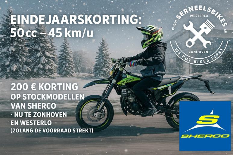 Eindejaarskorting stockmodellen Sherco