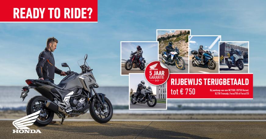 🏍 Exclusief bij Honda: Ready to Ride actie t.e.m. 31 december 2024